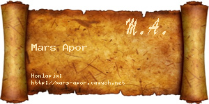 Mars Apor névjegykártya